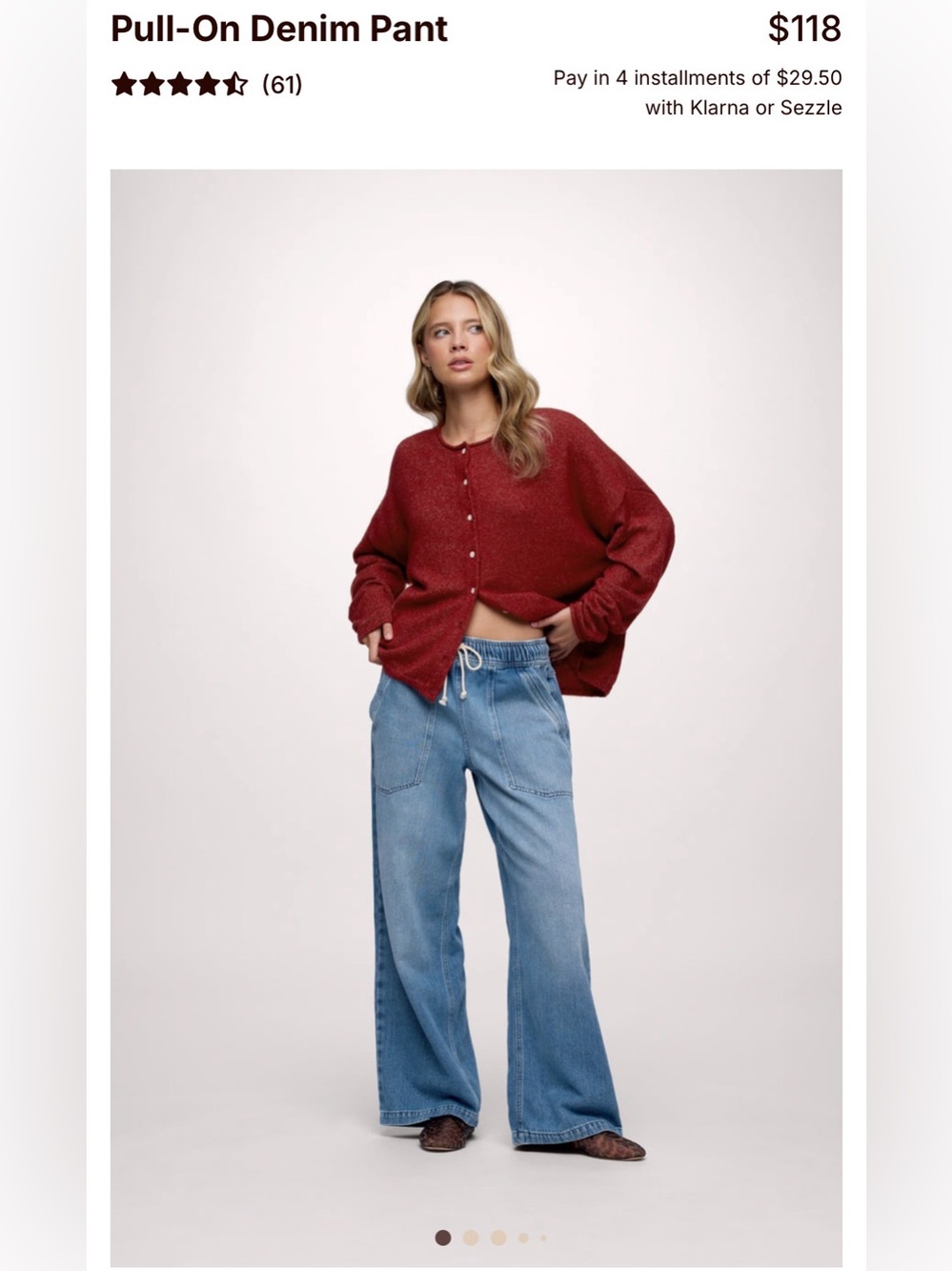 Nuuds pull on denim pant